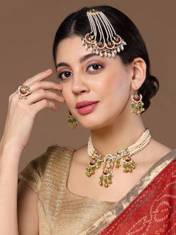 Dugran By Dugristyle - Multi-Color Drop Earring with Kundan & Pearls