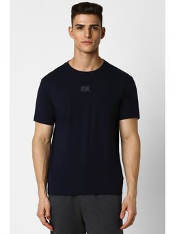 Van Heusen - Men Navy Solid Round Neck T-Shirt