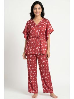 Zivame - Satin Kaftan Top with Pyjama - Barbados