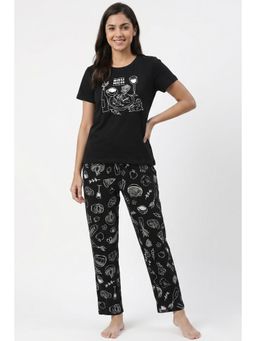 Zivame - Knit Cotton T-shirt with Pyjama - Tap Shoe