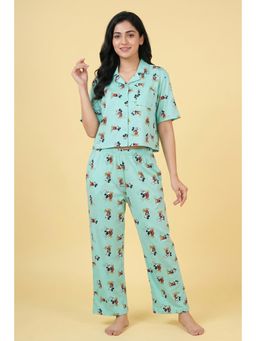 Zivame - Mickey And Friends Knit Cotton Shirt with Pyjama - Yucca
