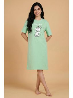 Zivame - Knit Cotton Dress - Quiet Green