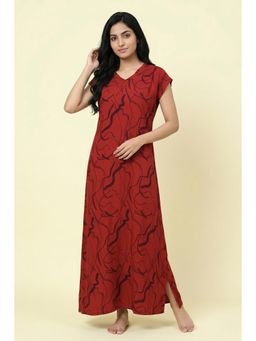 Zivame - Woven Ankle Length Nightdress - Burnt Brick