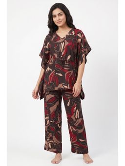 Zivame - Woven Kaftan Top with Pyjama - Ganache