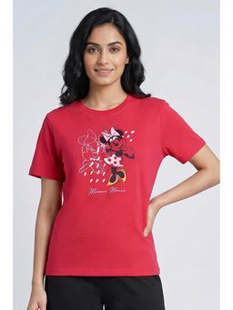 Zivame - Knit Cotton Loungewear T-shirt - Raspberry