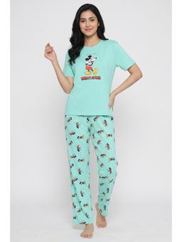 Zivame - Knit Cotton T-shirt with Pyjama - Yucca