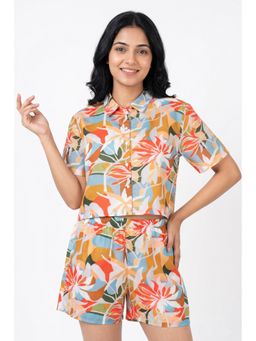 Zivame - Woven Shirt with Shorts - Lucent White