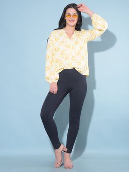 CRIMSOUNE CLUB - Womens Printed Mustard Top