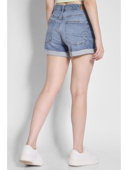 American Eagle - Women Blue Strigid Perfect 4 Inches Denim Shorts