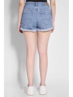 American Eagle - Women Blue Stretch Denim Mom Short