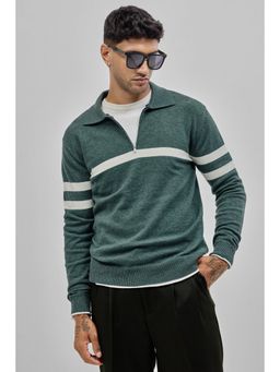 Snitch - Teal Stripes Polo Sweater