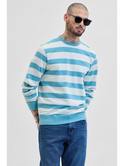 Snitch - Blue Knitted Stripes Sweater
