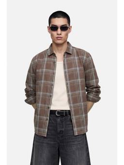Snitch - Brown Plaid Full Sleeves Regular Casual Shirt for Men