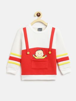 Nautinati - Boys White Colourblocked Sweatshirt