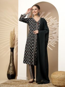 Nayam by lakshita - Floral Printed A-Line Kurta and Pants with Dupatta (Set of 3)