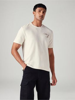 Levi's - Mens Solid Regular Fit Textured T-Shirt - Off White