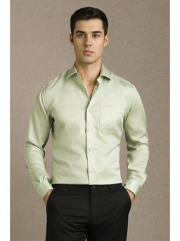Louis Philippe - Men Green Textured Full Sleeves Formal Shirt
