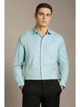 Louis Philippe - Men Light Blue Solid Full Sleeves Formal Shirt