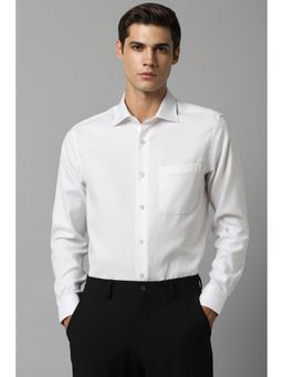 Louis Philippe - Men White Solid Full Sleeves Formal Shirt
