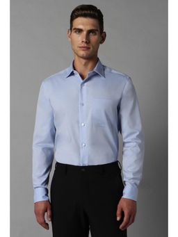 Louis Philippe - Men Light Blue Solid Full Sleeves Formal Shirt