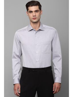 Louis Philippe - Men Grey Solid Full Sleeves Formal Shirt