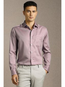 Louis Philippe - Men Pink Solid Full Sleeves Formal Shirt