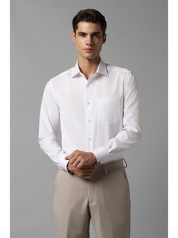 Louis Philippe - Men White Solid Full Sleeves Formal Shirt