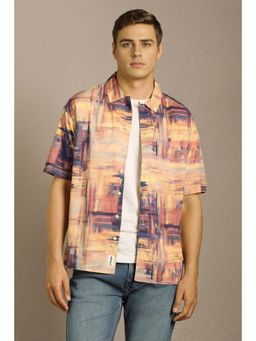 Louis Philippe - Men Multi-Color Abstract Half Sleeves Casual Shirt