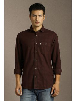 Louis Philippe - Men Brown Check Full Sleeves Casual Shirt