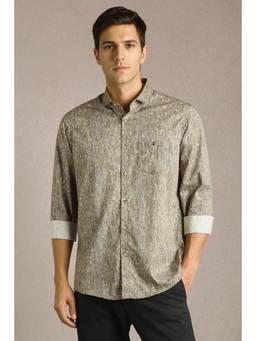 Louis Philippe - Men Green Printed Full Sleeves Casual Shirt