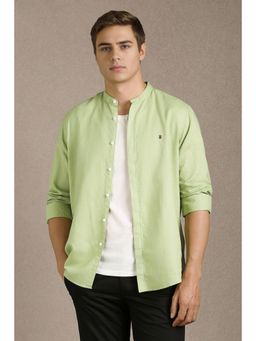 Louis Philippe - Men Green Solid Full Sleeves Casual Shirt