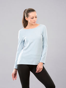 Kica - Rebel Cotton Fullsleeve Top With Back Mesh - Blue