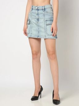 GAP - Blue Women's High-Rise Denim Mini Skirt