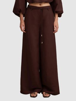 Forever New - Myla Wide Brown Leg Pant with Belt