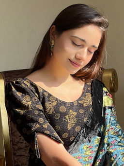 BINDIGASM'S ADVI - Black Floral Stitched Blouse