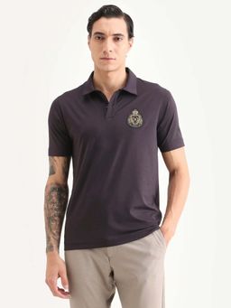 Rare Rabbit - Men's Bage Flouroscent Purple Polo T-Shirt