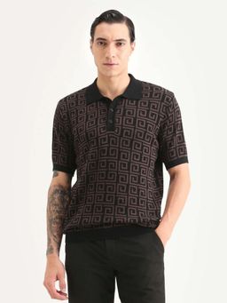 Rare Rabbit - Men's Bennett Dark Brown Polo T-Shirt