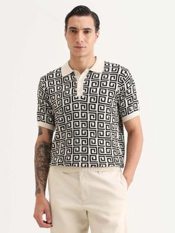 Rare Rabbit - Men's Bennett Pastel Off White Polo T-Shirt