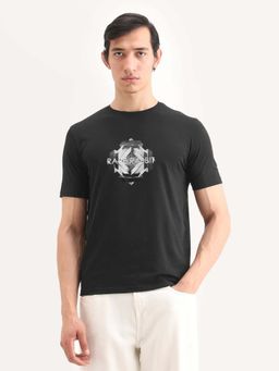 Rare Rabbit - Men's Kuho Primary Black T-Shirt