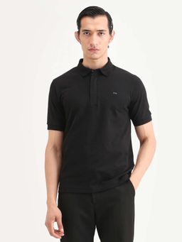 Rare Rabbit - Men's Salis-S26 Primary Black Polo T-Shirt