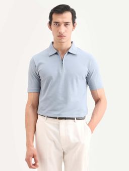 Rare Rabbit - Men's Thero-S26 Dusky Blue Polo T-Shirt