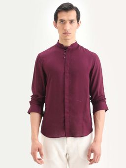 Rare Rabbit - Men's Throne-26 Maroon Shirt