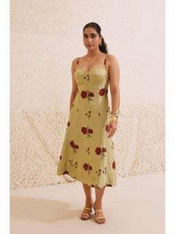 Dressfolk - Rasiya- Sage Green Floral Printed Midi Dress