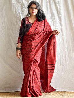 Sundarii - Chitra Dabu mul cotton Saree without Blouse