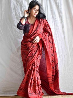 Sundarii - Raagini Dabu mul cotton Saree without Blouse
