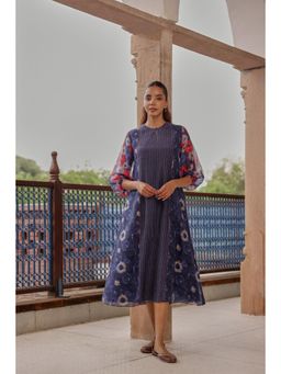 Vaayu - Blue Bloom Floral Printed Dress