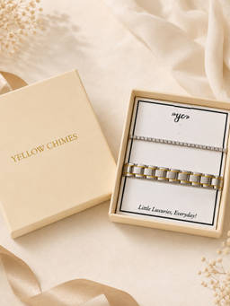 Yellow Chimes - Crystal Studded Bracelet for and Bracelet for Gifting Comb (Pack of 2)