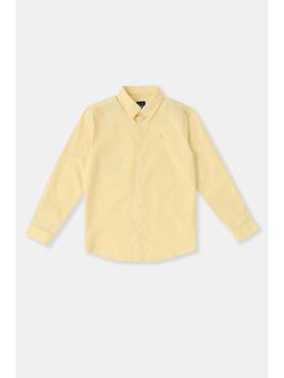 Allen Solly - Boys Cotton Textured Collar Neck Regular Fit Yellow Shirt
