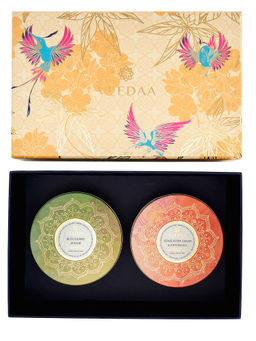 VEEDAA - Gift Set Blue Island Water Himalayan Cedar & Patchouli 3 Wick Tin Scented Candles (Pack of 2)