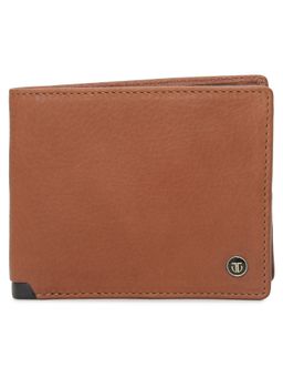 Titan - Solid Leather Bifold Wallet in Color Tan